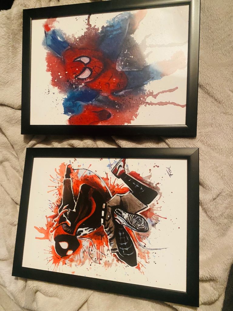 image for Framed Spiderman Prints x 2