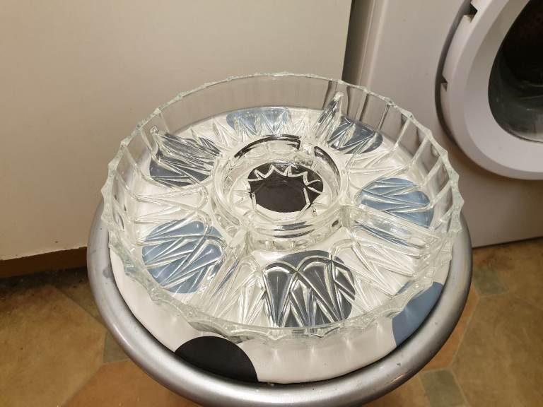 Glass divided dish (VINTAGE)