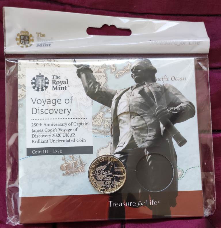 2020 Captain James Cook 2 pound RM coin pack,BUNC