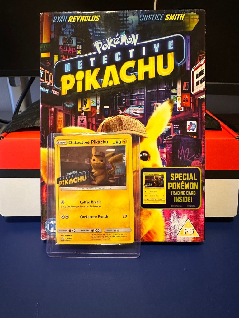 Detective Pikachu SM190 Promo Card with DVD – Sealed, Good Condition