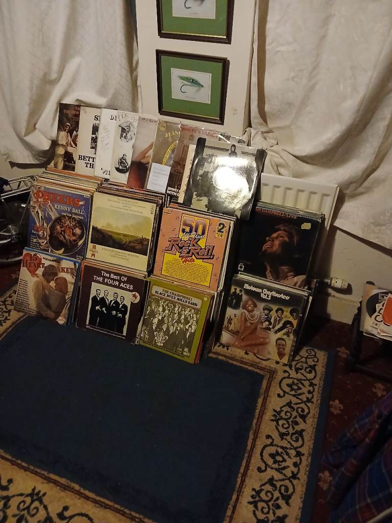 Vinyl records on sale.