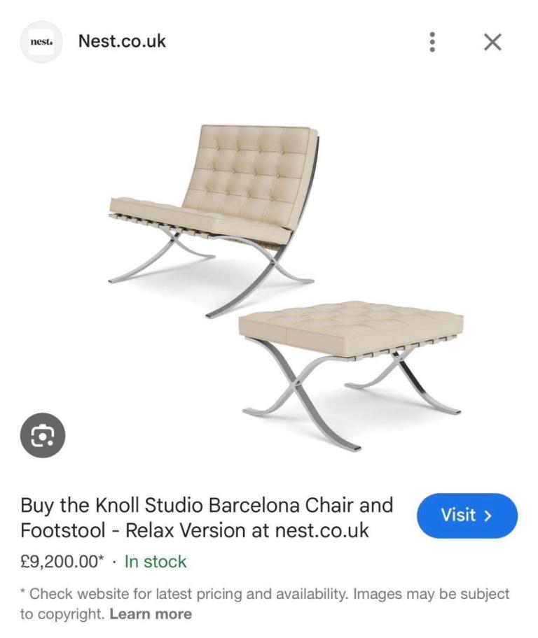 Barcelona Chair and Footstool