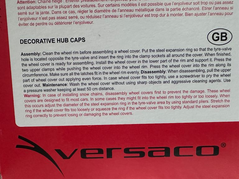 Versaco Car Wheel Trims - Black 16” 11-Spoke - Boxed Set of 4