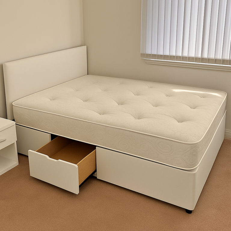 Xmas Sales Offer – Divan Bed with Storage Drawers and Soft Mattress, Perfect for Every Bedroom