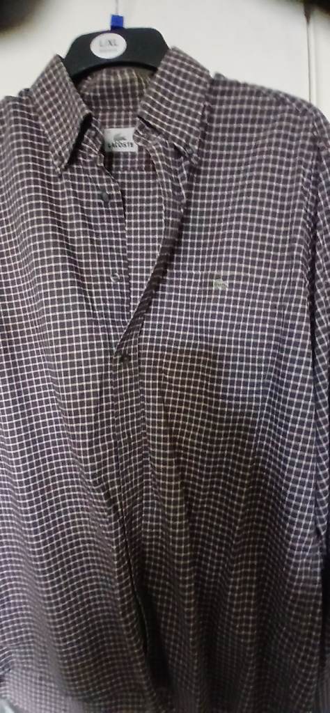 GENUINE lacoste chek long sleeve shirt 