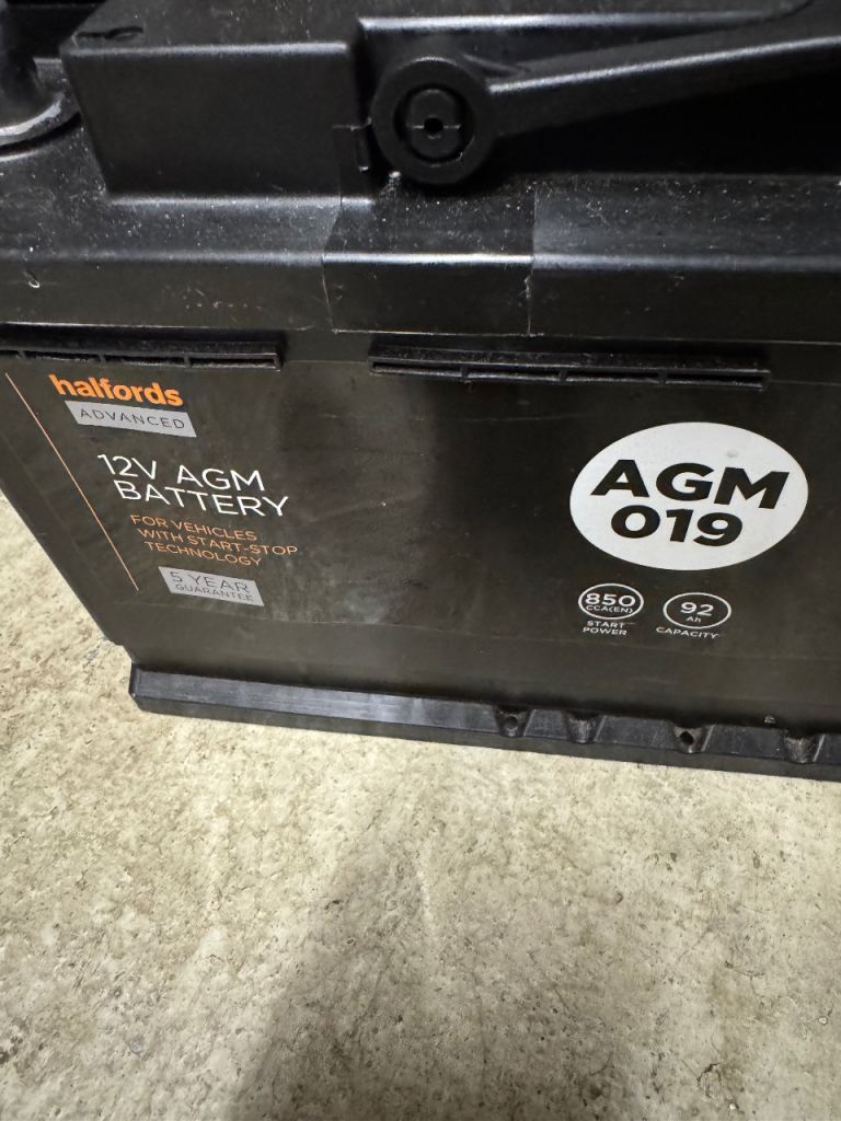 12V AGM019 Stop/Start Car Battery - Halfords