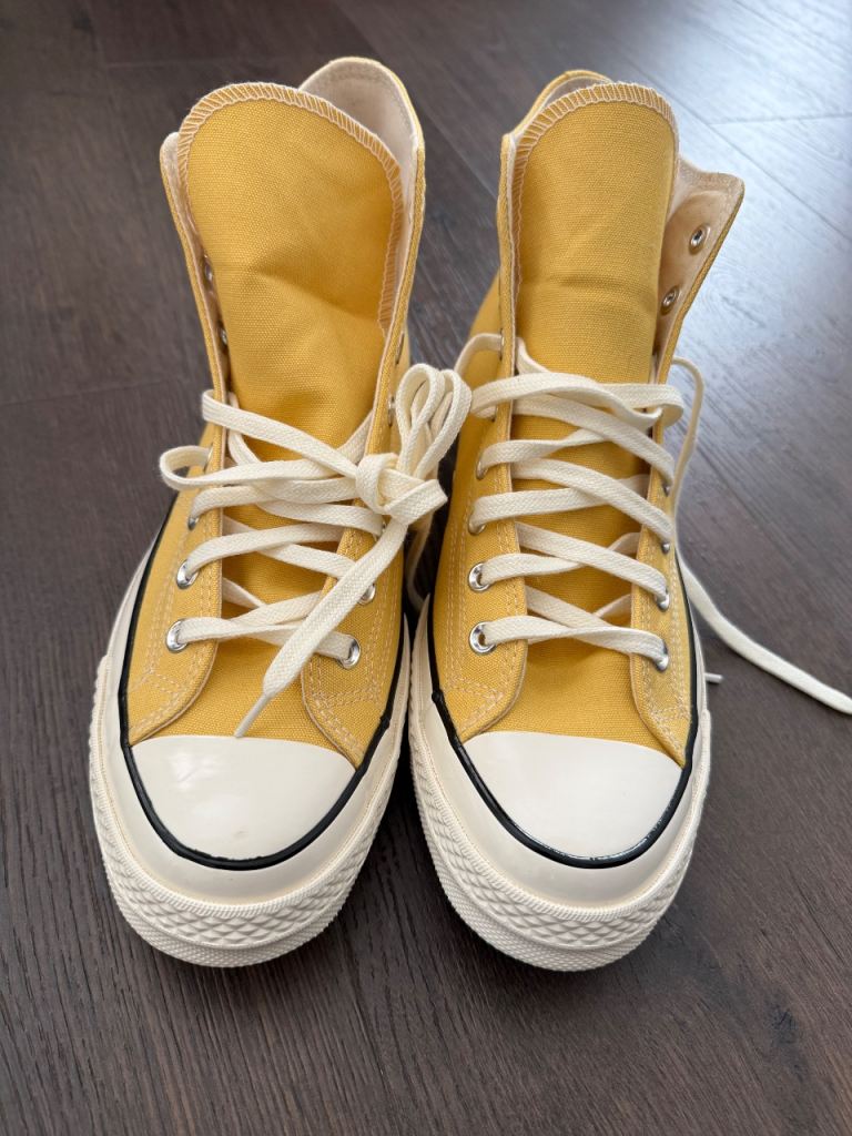  Yellow Converse Chuck Taylor All Star 70s high top trainers Size uk 11
