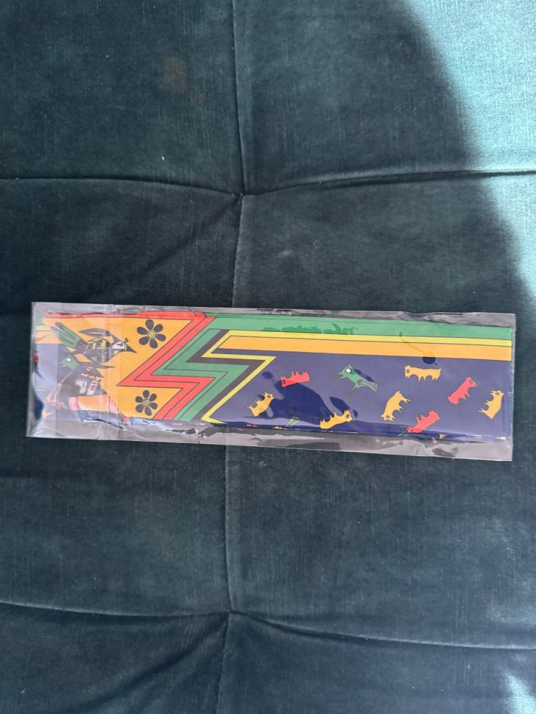 New Multicoloured hair/wrist/bag handle band with Fun Print