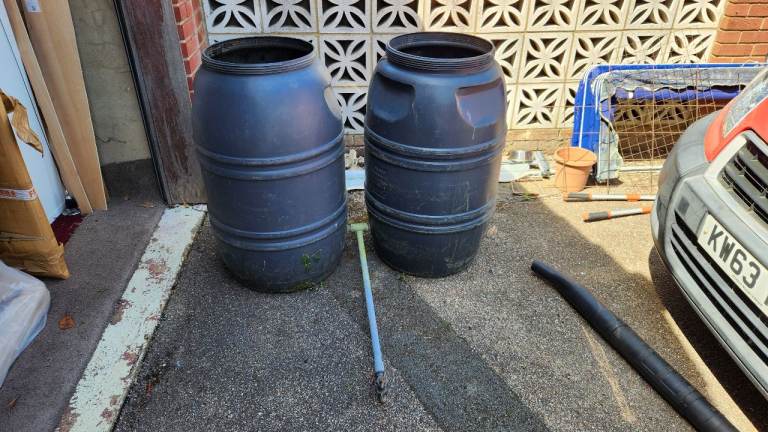 Two large water butts