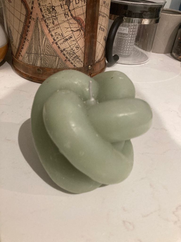 Brand new habitat Knot candle green 