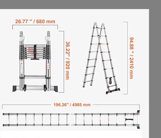 Ladders 16.5ft telescopic