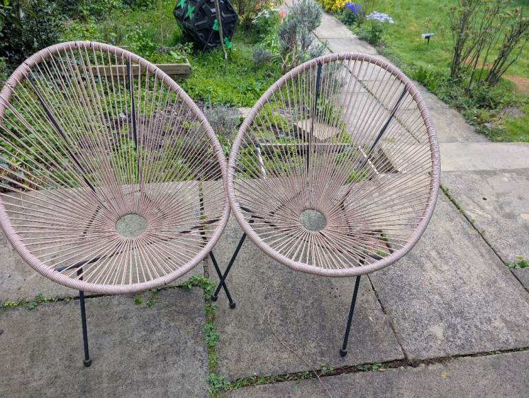 Two Egg Cup garden chairs - £60 ONO -COLLECT ONLY