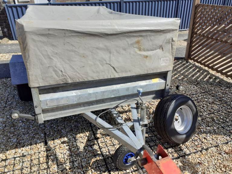 TRAILER CLH 7' x 4' WITH REAR RAMP, CAGE AND COVER IN EXCELLENT CONDITION etc