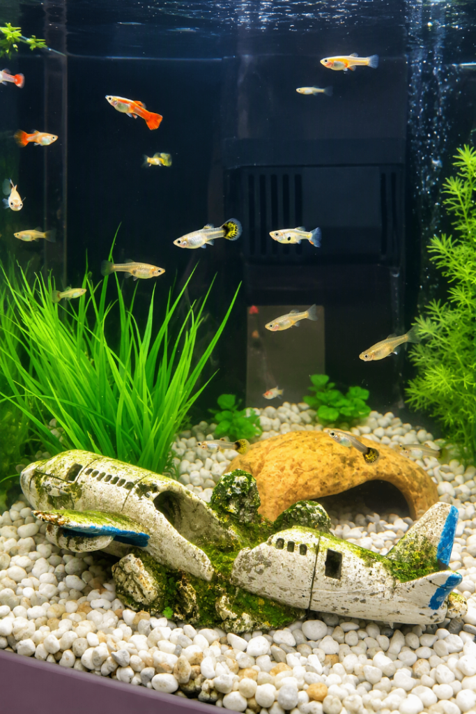 Male and Female Guppies