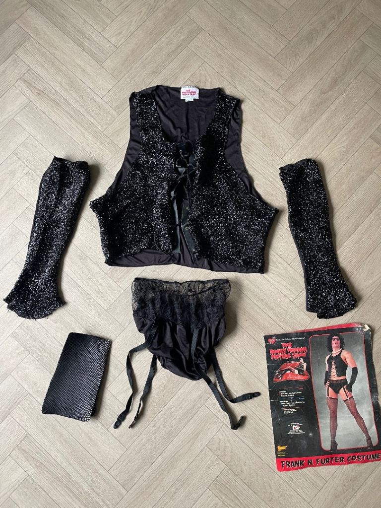 Frank N Furter Rocky Horror Picture Show 6 piece fancy dress costume. One size. 