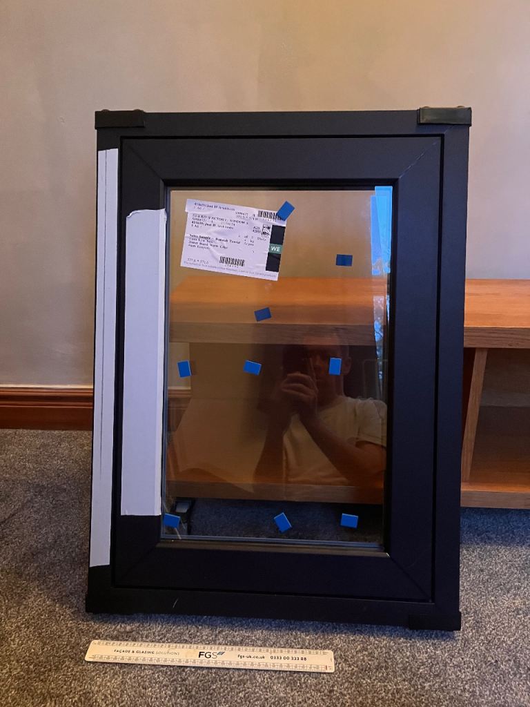 Black UPVC fixed window 