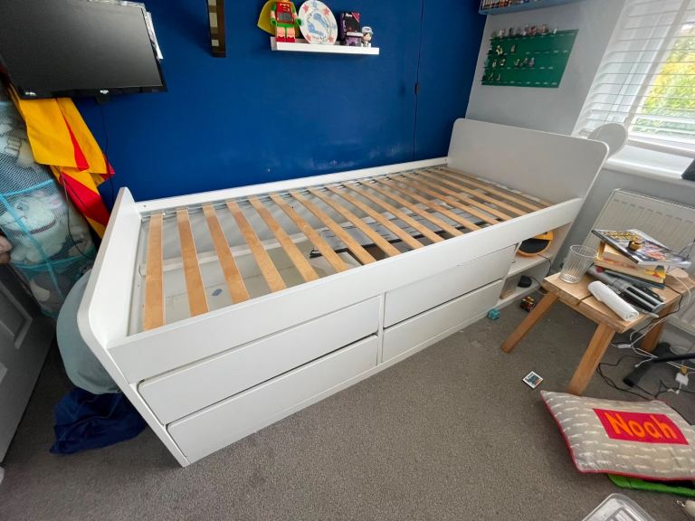 IKEA SMÅSTAD Single Bed Frame with Storage Drawers – Fair Condition