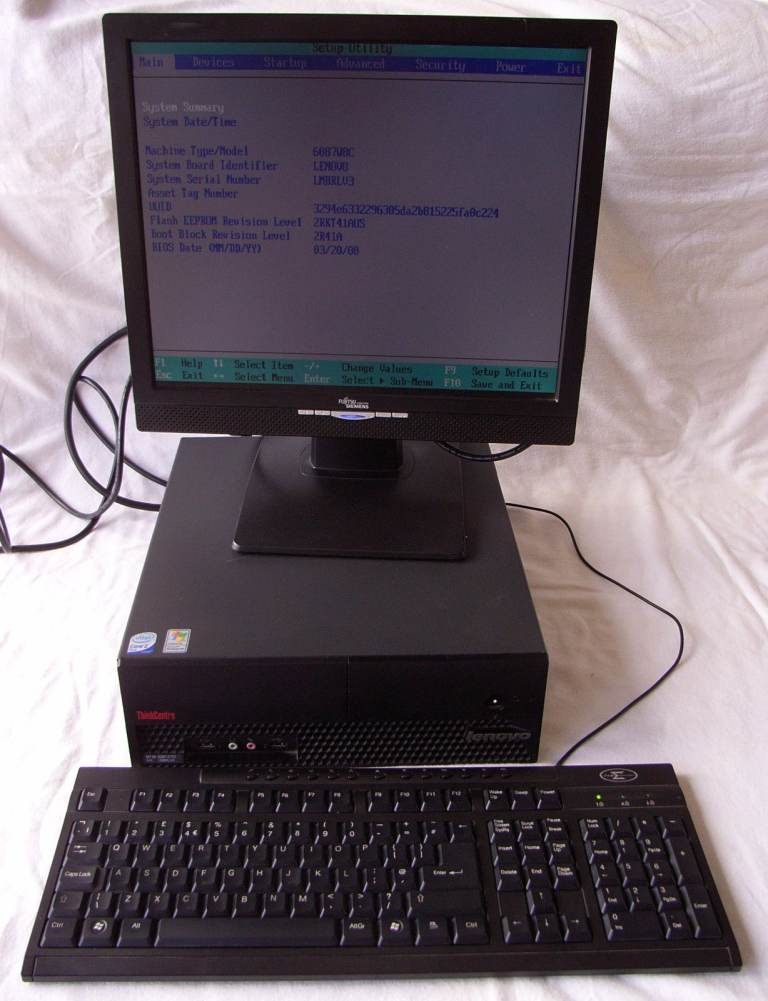 Lenovo ThinkCentre M57 Core2 Duo E6550 3GB RAM 40GB HDD + monitor + keyboard