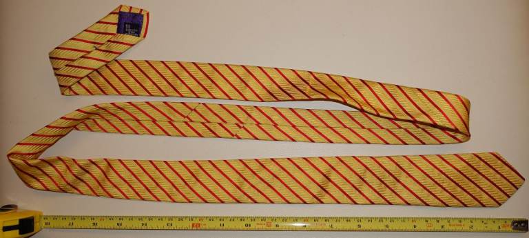 Stylish Ozwald Boateng silk tie in yellow and red diagonal stripes. Used but excellent condition. 