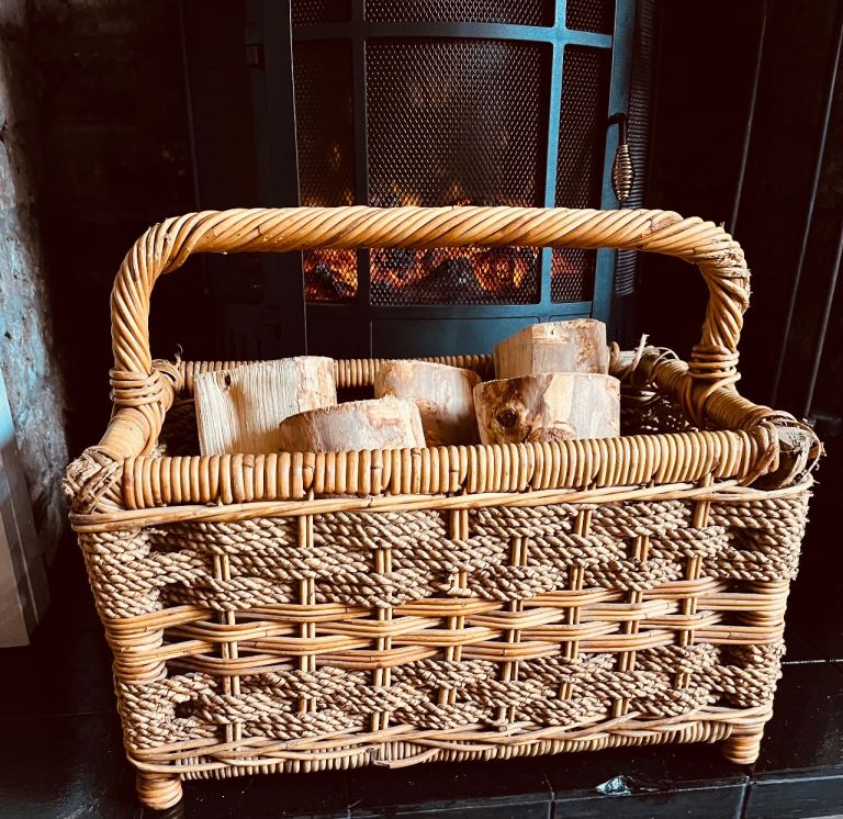 Rustic Wicker Log Basket – Cosy Fireplace Storage