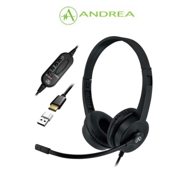 Andrea AC-155 USB Stereo USB Computer Headset Brand New 