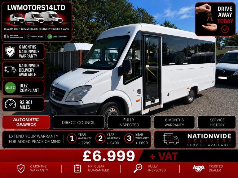 MERCEDES BENZ SPRINTER 513 CDI WELFARE 17 SEATMINIBUS 2011 61 REG DIRECT COUNCIL