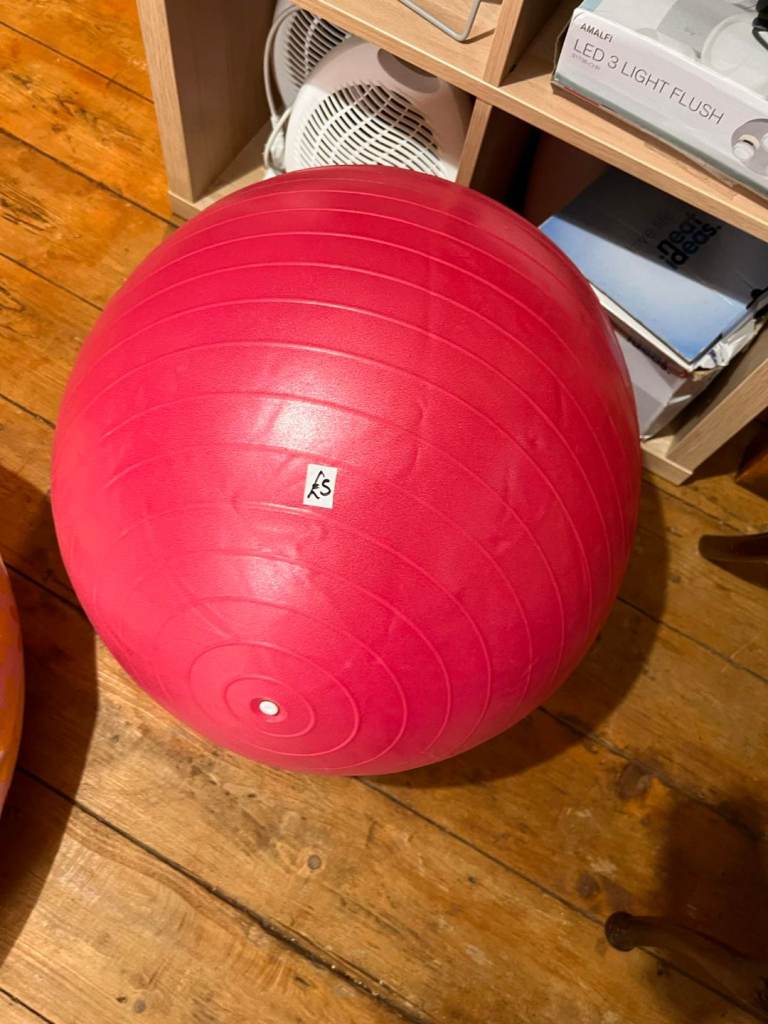 Pink exercise ball 