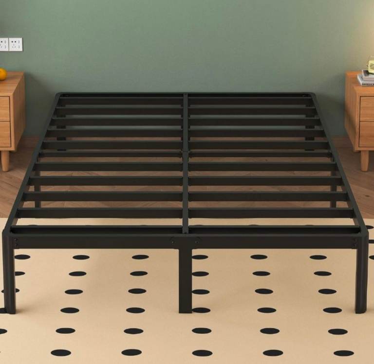 Superking size metal bed frame and mattress