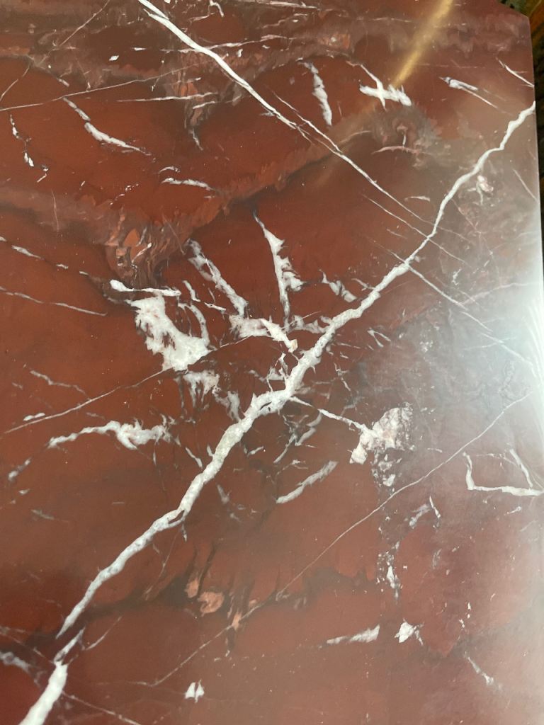 Red Marble Square Coffee Table