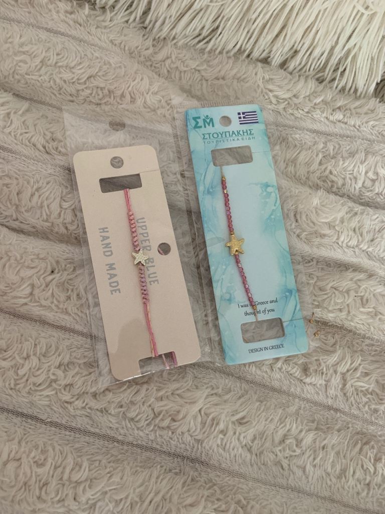 Two New Pink Bracelets with Star Charms – Handmade