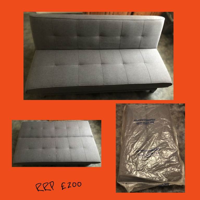 image for 3 SEATER Grey Clic Clac SOFA BED (Original purchase price £200)