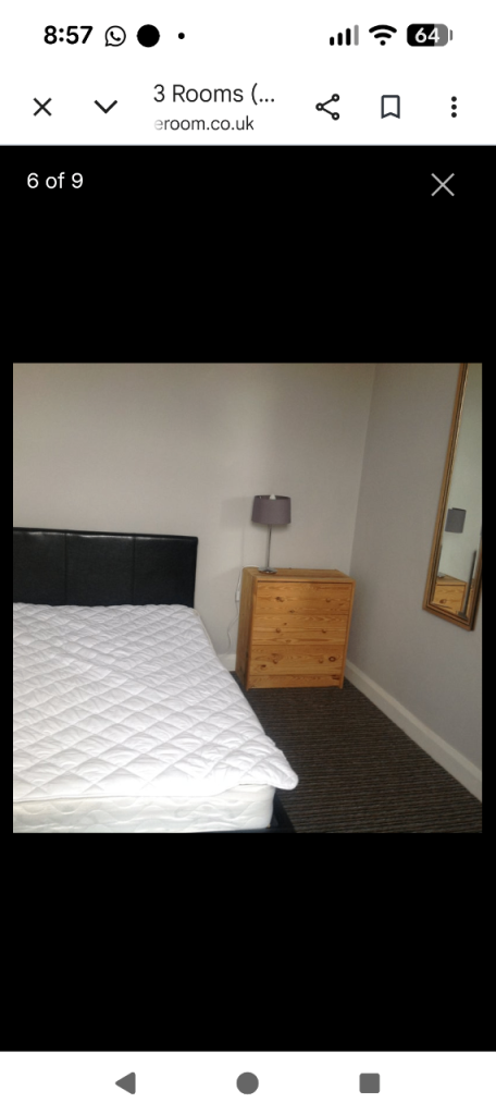 Kingsize Black leather look Bedframe with King size Mattress
