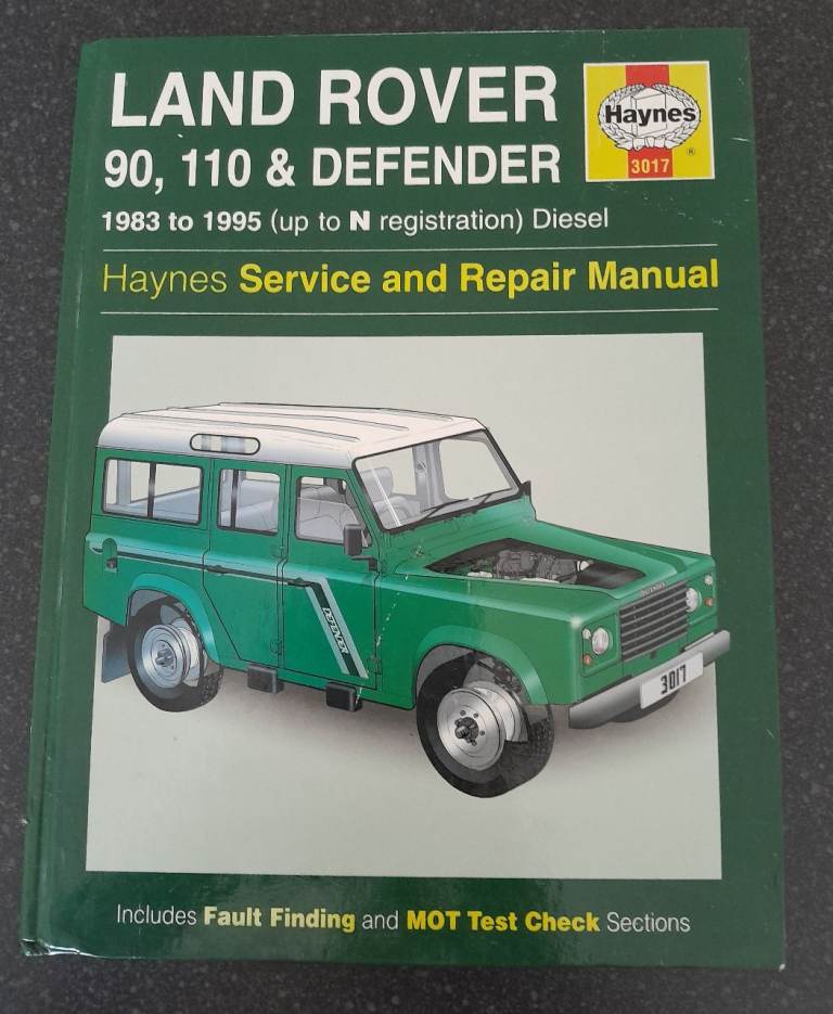 Haynes Land Rover 90, 110 & Defender Diesel Manual – Good Condition