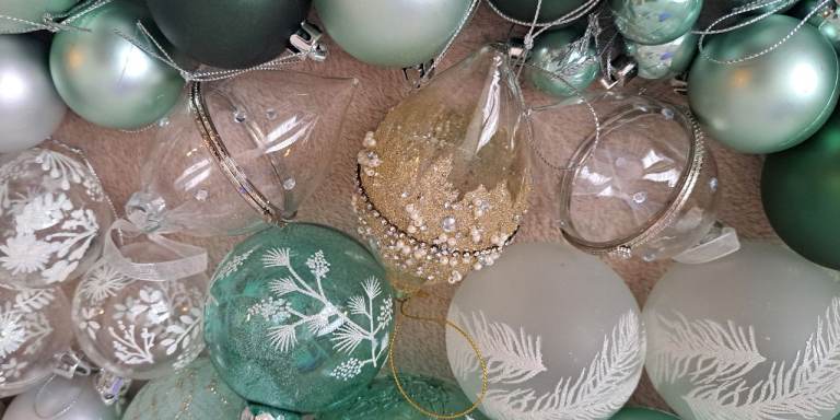 Pretty Glass and Plastic Christmas Tree Baubles