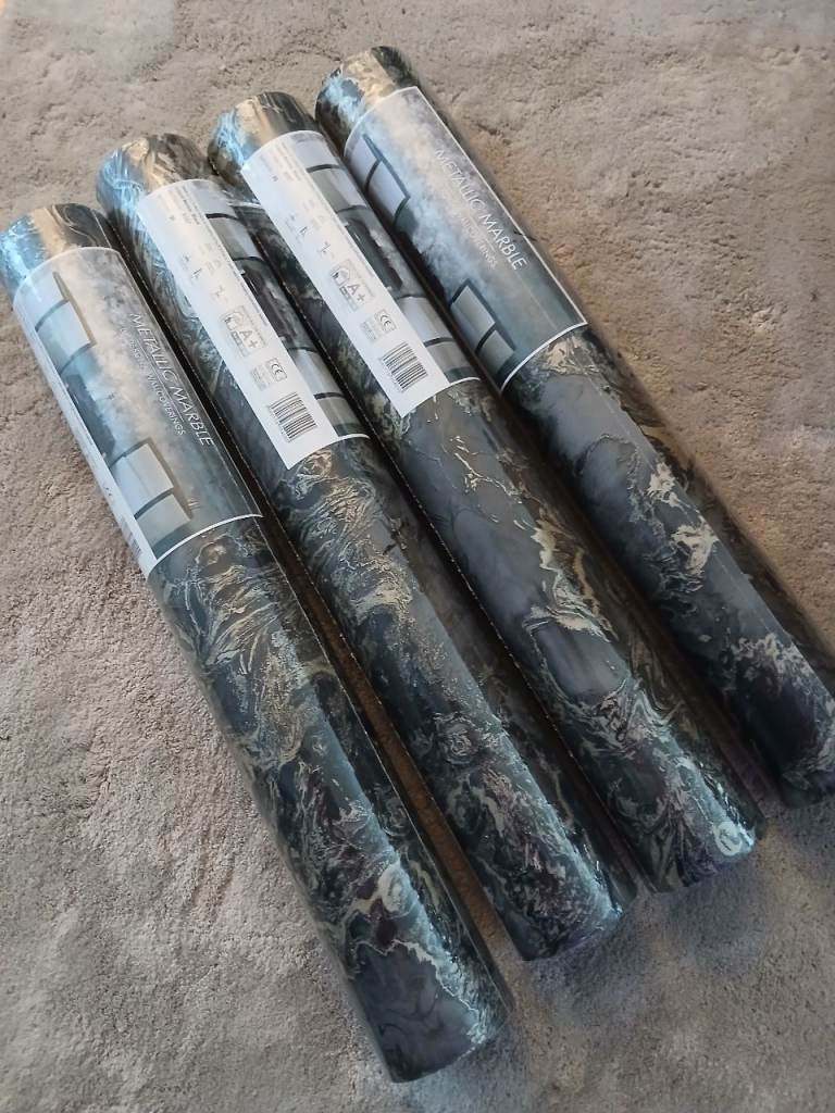 Metallic Marble Wallpaper by Debona Wallcoverings – Liquid Marble Black