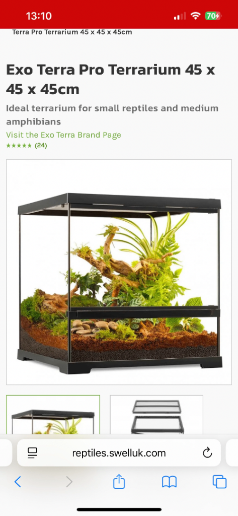 Exo -terra terrarium for spiders/gecko etc