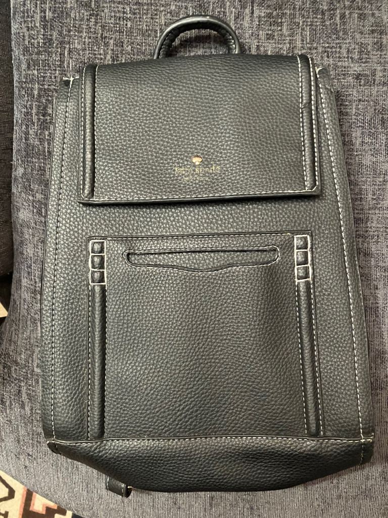Kate Spade Black Leather Backpack