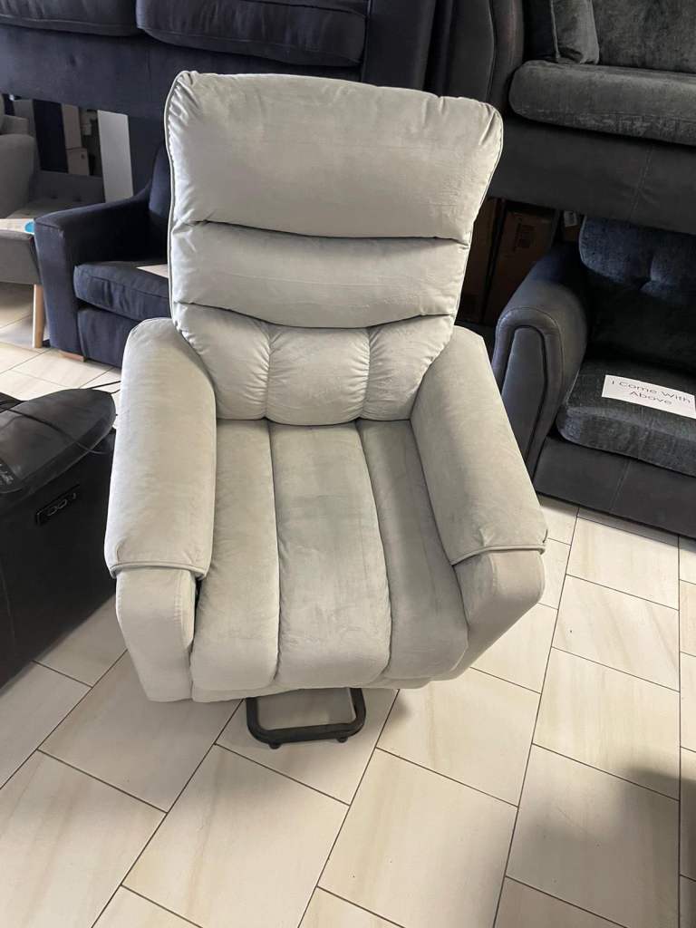 HomCom Grey Plush Fabric Power Rise & Recline Armchair with Massage Function £250 Free Local Deliv