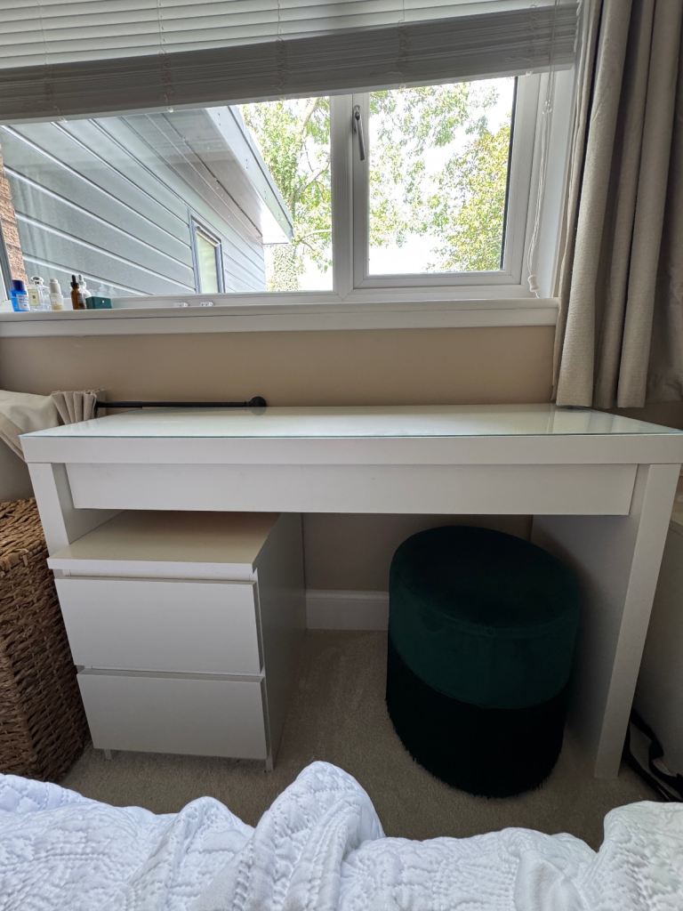 IKEA Malm White Dressing Table/Desk with Drawer