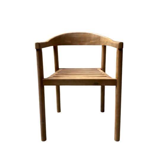 1 x Cox & Cox Wooden Deck Garden Patio Chairs Curved Outdoor Dining RRP250