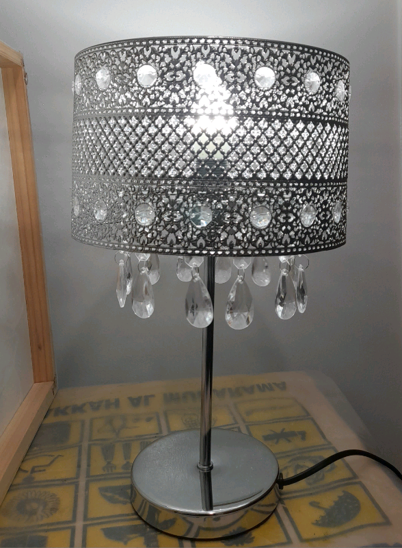 Silver Lamp with Crystals New condition 