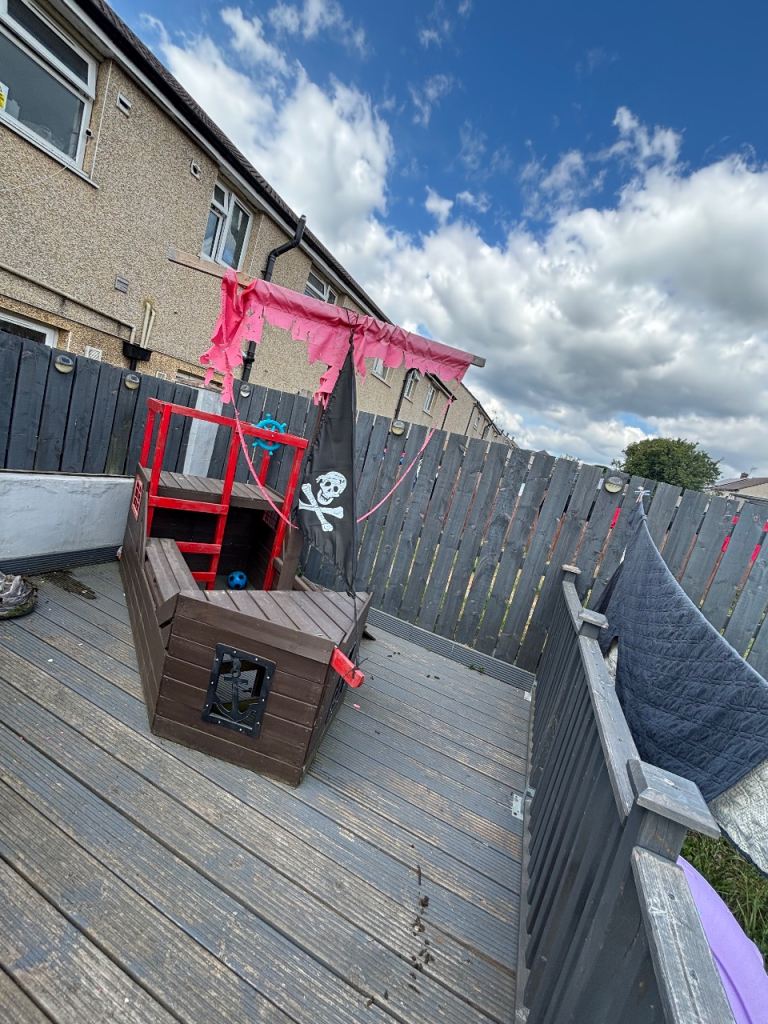 Kids Wooden Pirate Ship Play Set – Great Condition