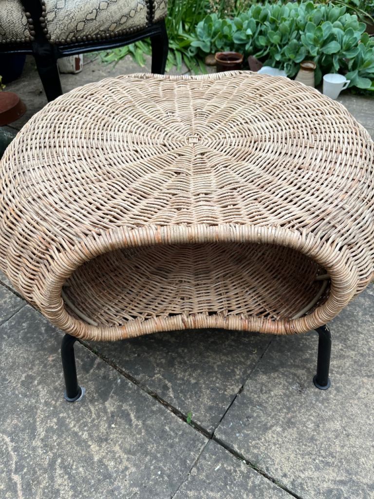 IKEA rattan side, bedtime, foot table with storage 