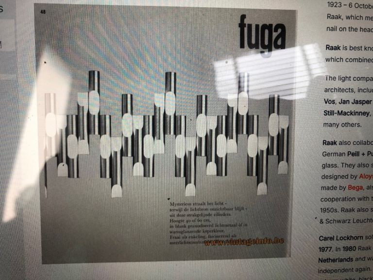  MID-CENTURY WALL SCONCES/LIGHTS BY Raak X 3, 60 Cm length ,WITH ORIGINAL BULBS ,STORED SINCE 1963