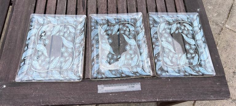 3 vintage decorative plates/platters - Chance Brothers ‘Calypso’