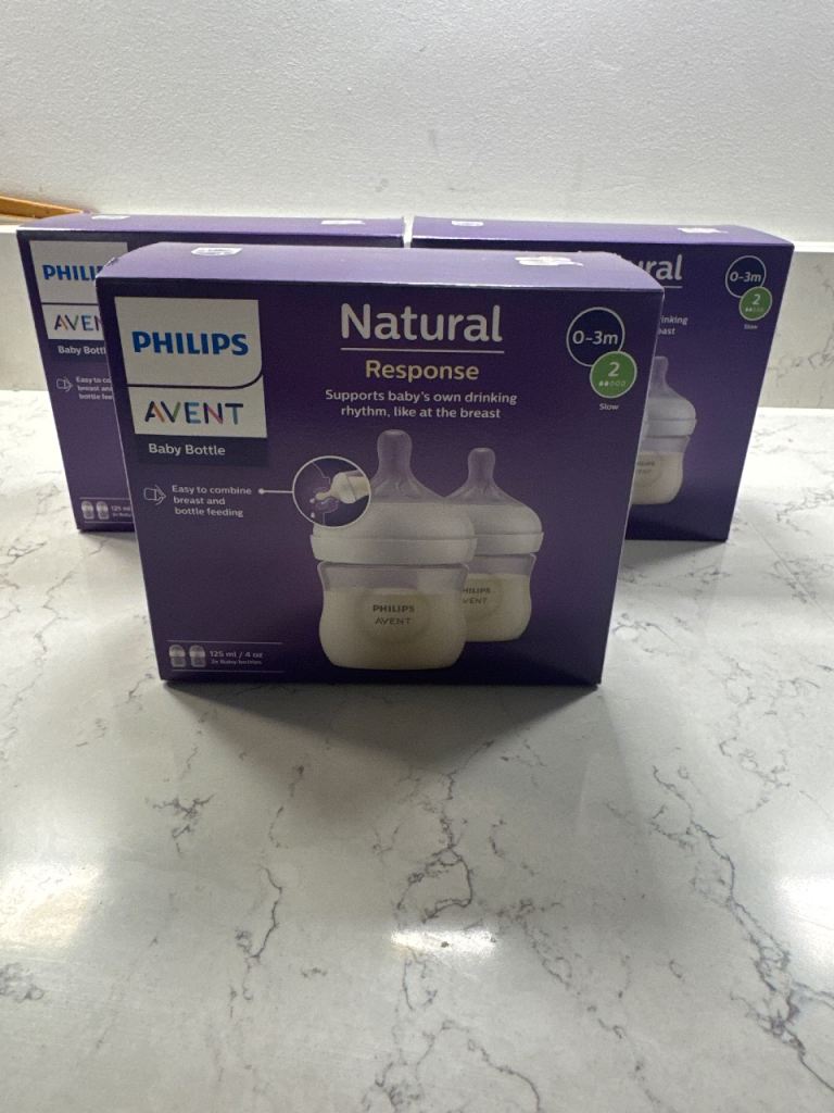 3x2 New Philips Avent Natural Response Baby Bottles (0-3m) – 2 per pack