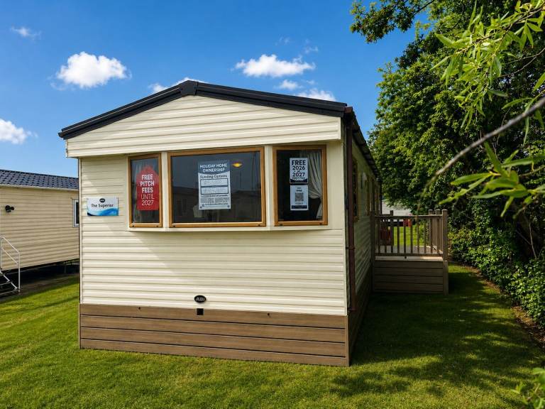 CHEAP 2 BEDROOM CARAVAN WITH DECKING - OPEN 11.5 MONTHS