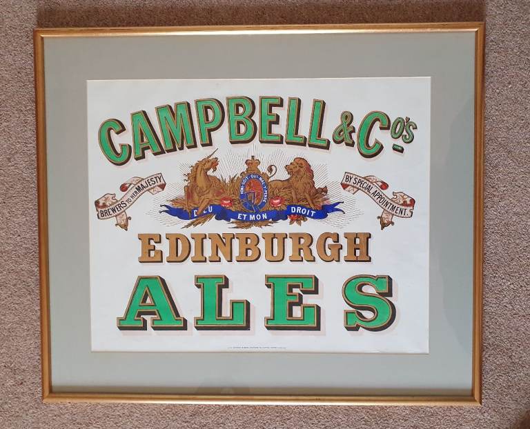 CAMPBELL & CO. - FRAMED VINTAGE SCOTTISH BREWERY POSTER