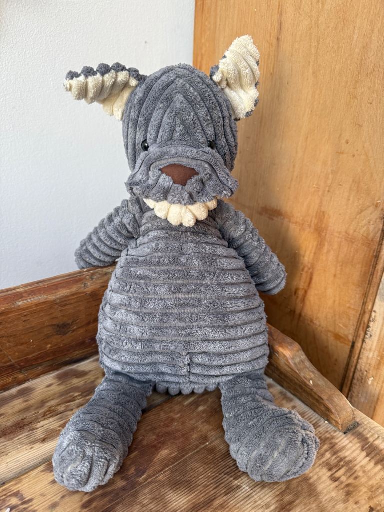 Discontinued Jelly Cat Grey Cord Roy Dog