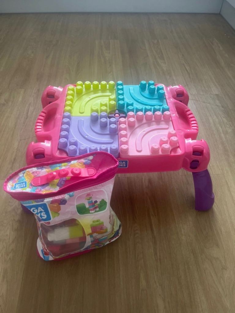 image for Mega Bloks table and blocks